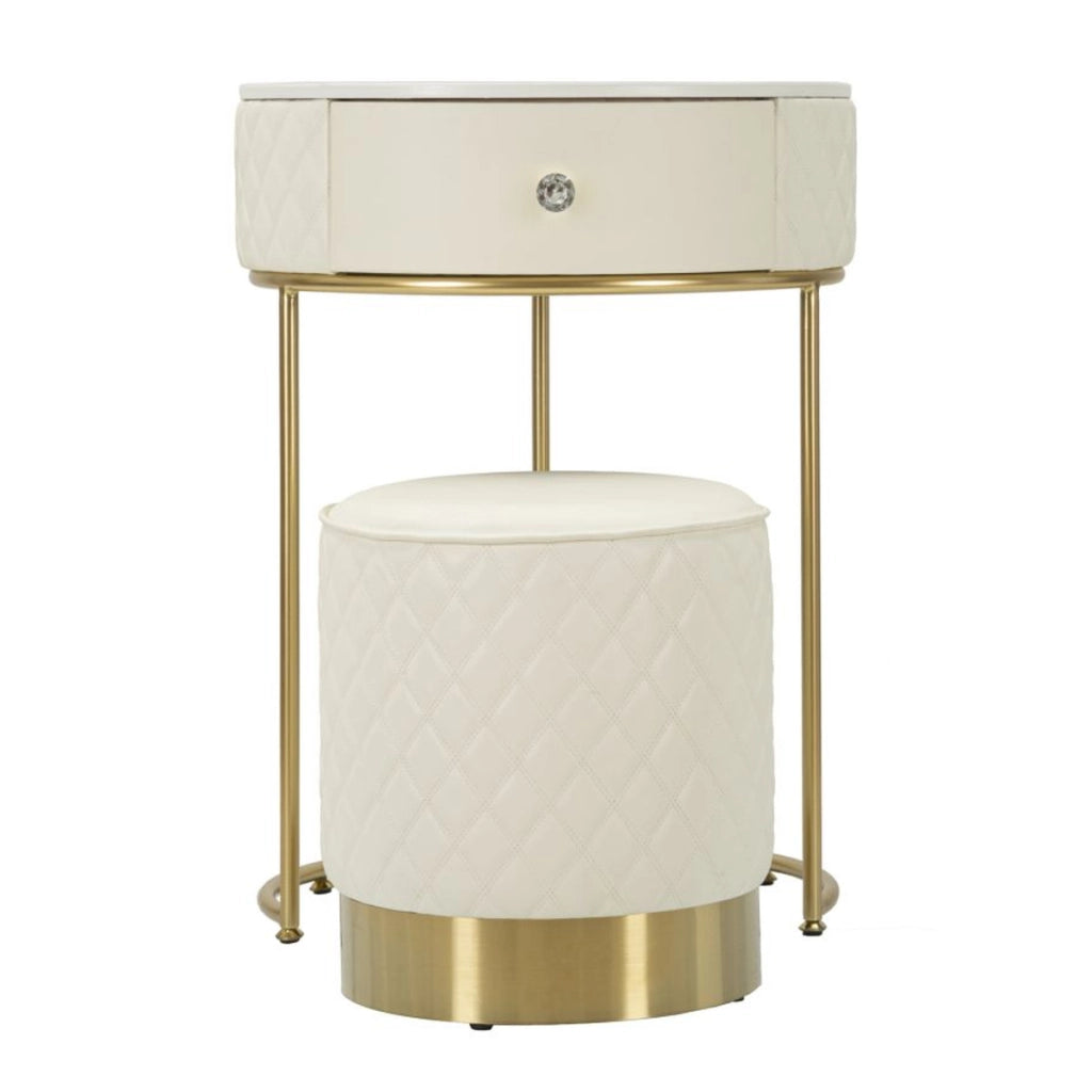 Comodino VKH12, Bianco, Legno, 52x52x70 cm