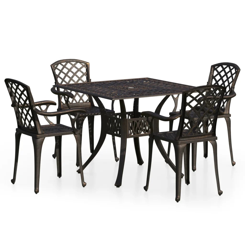 Set da Bistrot 5 pz in Alluminio Pressofuso Bronzo cod mxl 43273