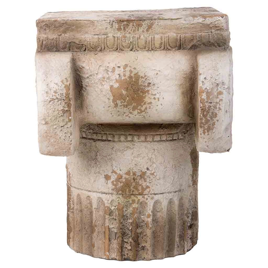 Colonna decorativa color pietra, cm 36x26x32,5h