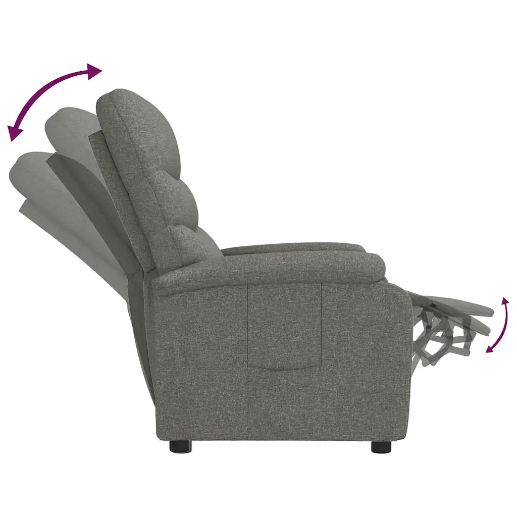 Poltrona Reclinabile in Tessuto Grigio Scuro 342701