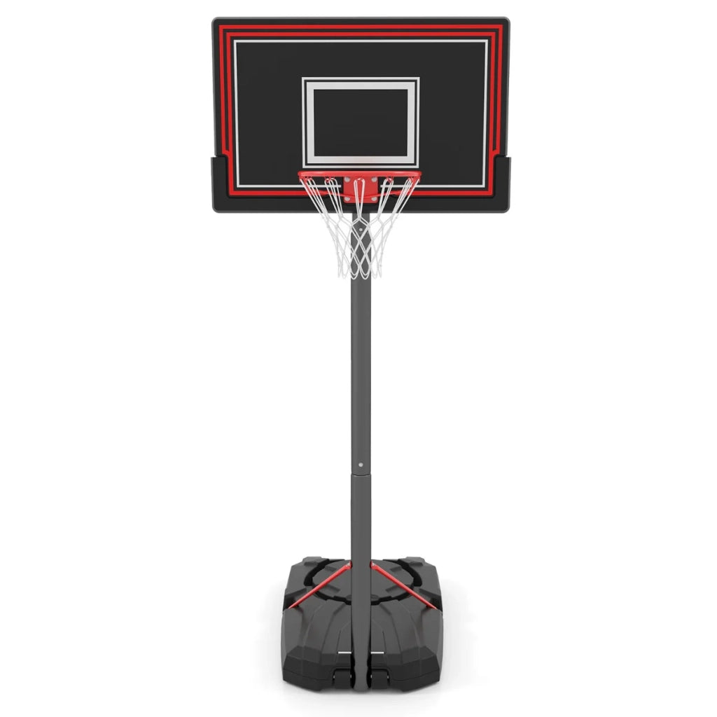 Canestro da basket regolabile per esterni 230 x 305 cm con ruote base zavorrata per stabilità moderno HDPE nero 20_0012959