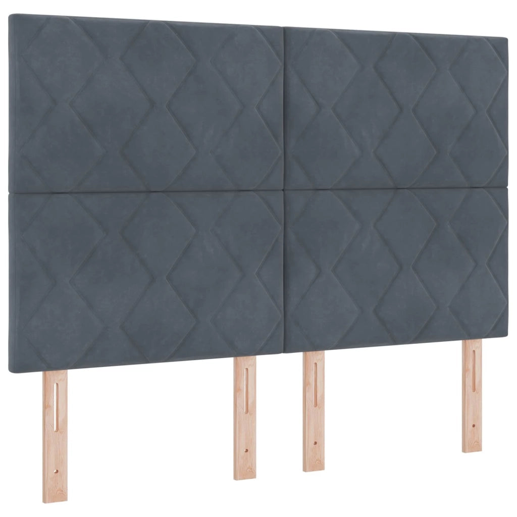Letto Box Spring LED con Materasso Grigio Scuro 160 x 200 cm 3456108