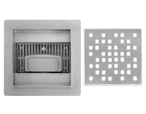 Scarico Lineare Rea Dots Nickel Brush 12x12