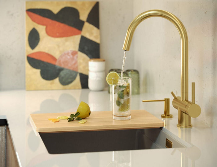 Lavello In Granito Logan 100 Beige Rame