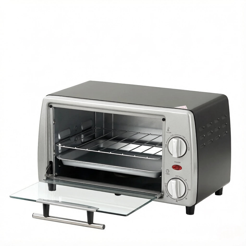 Mini Forno Elettrico 10 L con Temperatura 100-230°C; Timer 60 Min; Teglia e Griglia Regolabile