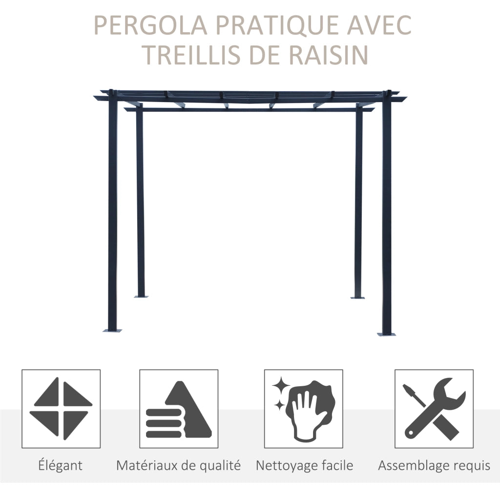 Pergola autoportante ¨C zephmum ¨C Nero 3x3x2.3 m