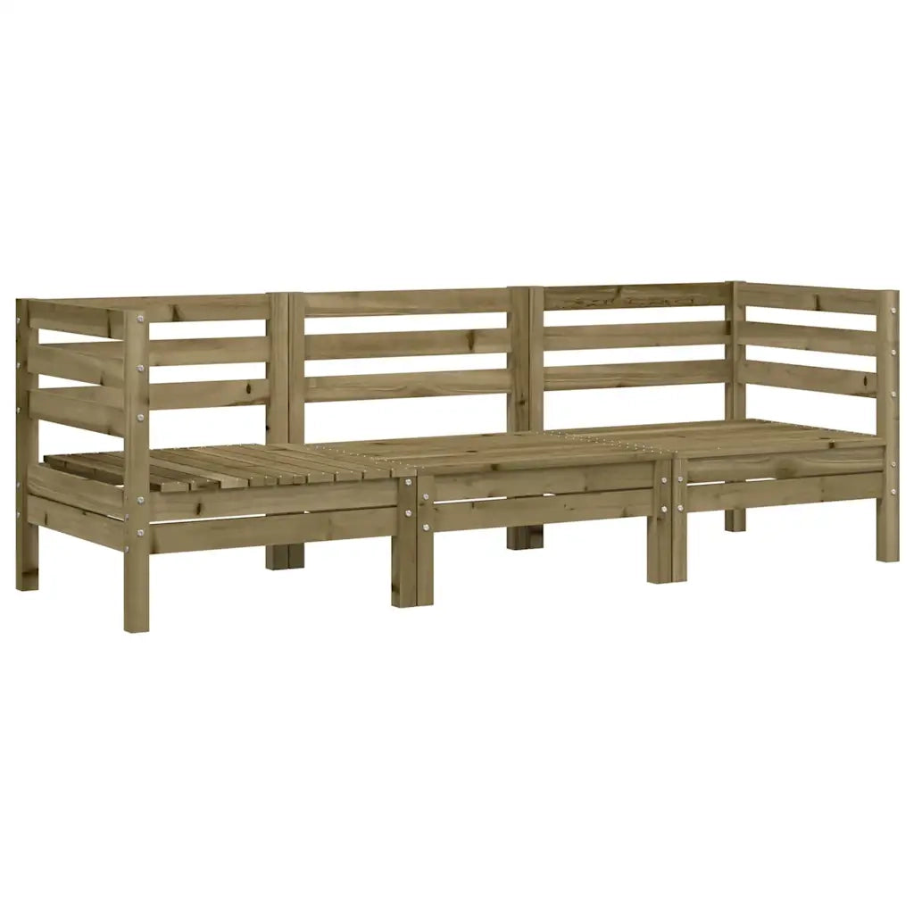 vidaXL Divano da Giardino a 3 Sedute in Legno Impregnato di Pino
