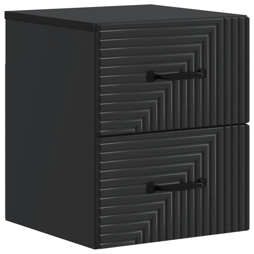 Mobiletto da notte a muro 2 pz Nero 34,5 x 33 x 40 cm 898638