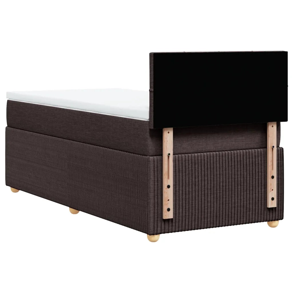 Giroletto a Molle con Materasso Marrone Scuro 80x200 cm Tessuto
