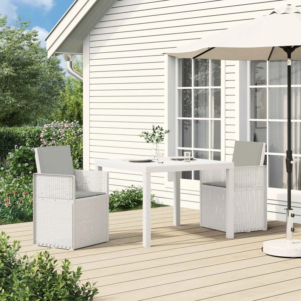 Sedie da pranzo da giardino 2 pz | Sedie da Esterno Bianco e Grigio Chiaro PP