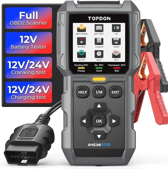 Scansioni OBD2 e Tester di Batteria - 2-in-1 Diagnosi OBDII per Più di 10.000 Veicoli
