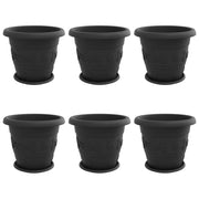 Fioriere | Cassetta per fiori | Vasi per Piante 6 pz Nero ? 39 x 32 cm Plastica