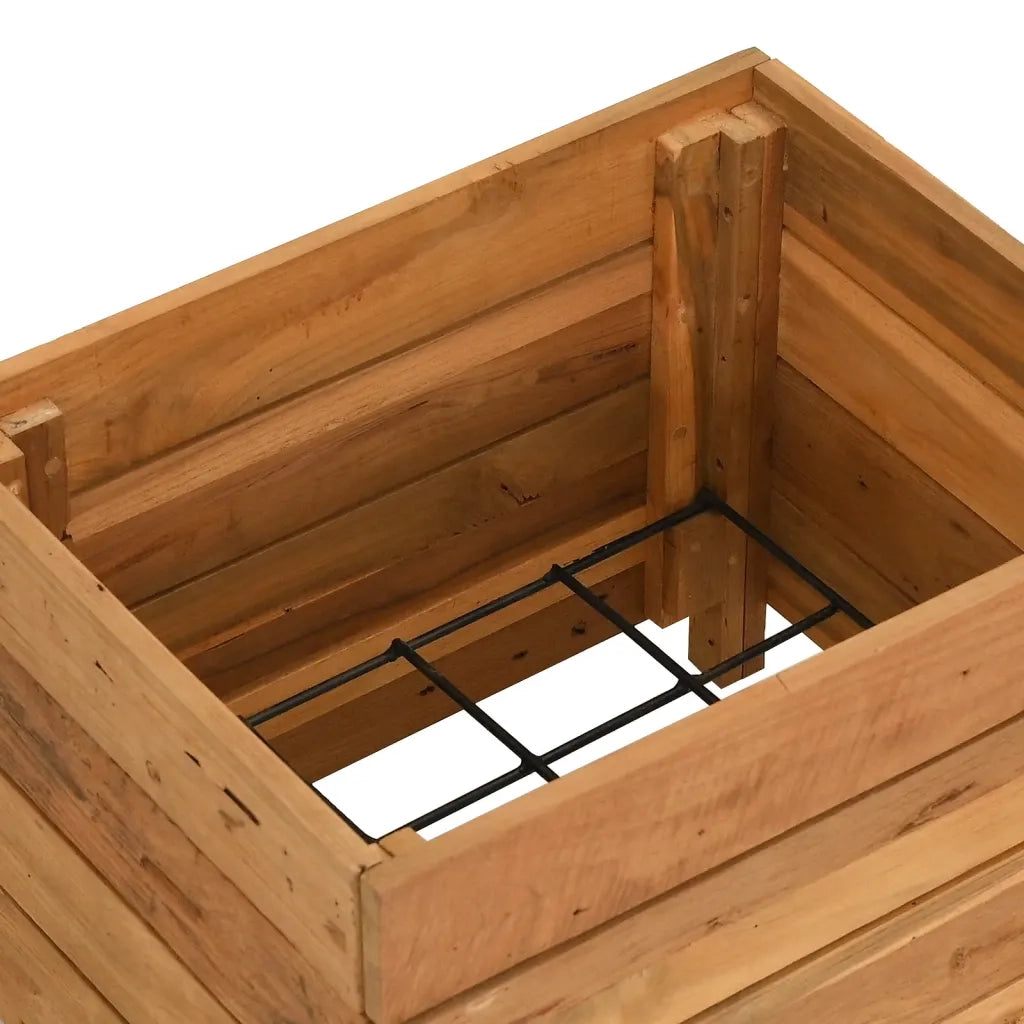 Letto Rialzato 50x40x38 cm Legno di Teak di Recupero e Acciaio 47421