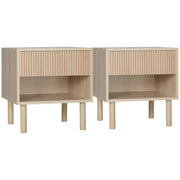 Comodino ¨C zephmum ¨C legno naturale 47x47x50 cm