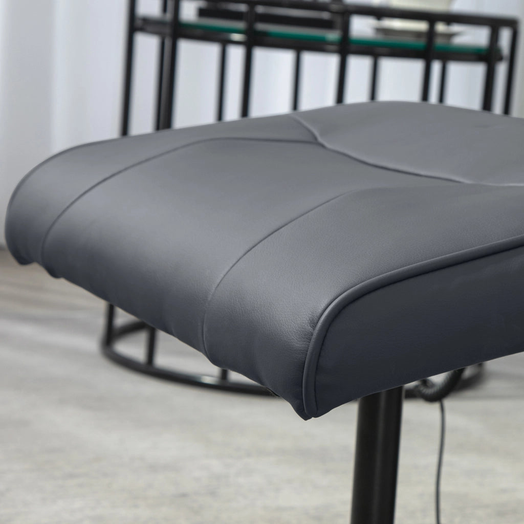 Poltrona Massaggiante Elettrica Reclinabile con Poggiapiedi ¨C Minimal ¨C Similpelle Grigio Scuro 76x81x105 cm