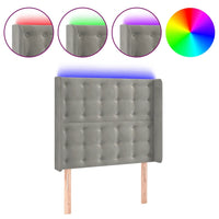 Testiera a LED Grigio Chiaro 93x16x118/128 cm in Velluto 3124518