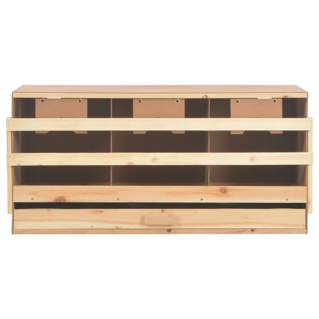 Casetta Cova per Galline 3 Scomparti 96x40x45 cm Legno di Pino 170656