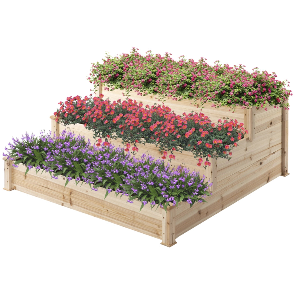 Hochbeet Giardino 3 Livelli in Legno ¨C zephmum ¨C 120x120x56 cm