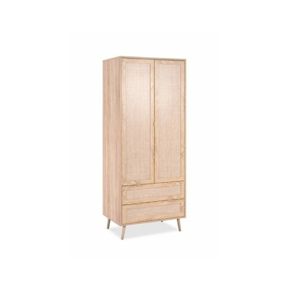 Armadio 2 ante e 2 cassetti effetto vimini Bali60A