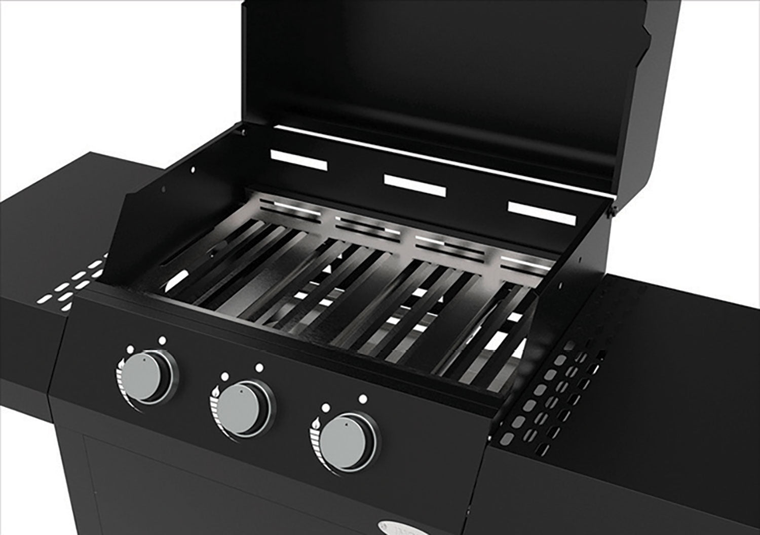 Barbecue a Gas 1235,5x57,5x123 cm 3 Fuochi in Acciaio Cazorla Nero