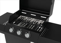 Barbecue a Gas 1235,5x57,5x123 cm 3 Fuochi in Acciaio Cazorla Nero
