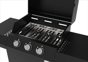 Barbecue a Gas 1235,5x57,5x123 cm 3 Fuochi in Acciaio Cazorla Nero