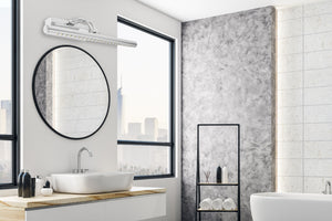 Lampada Da Parete Da Bagno Led Sopra Specchio 5w 40cm APP364-1W Cromo