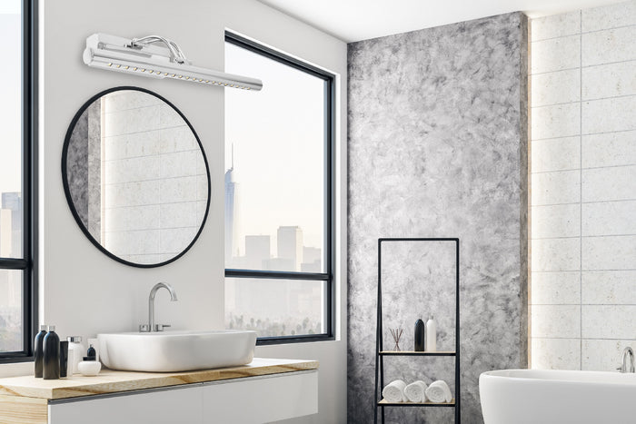 Lampada Da Parete Da Bagno Led Sopra Specchio 5w 40cm APP364-1W Cromo