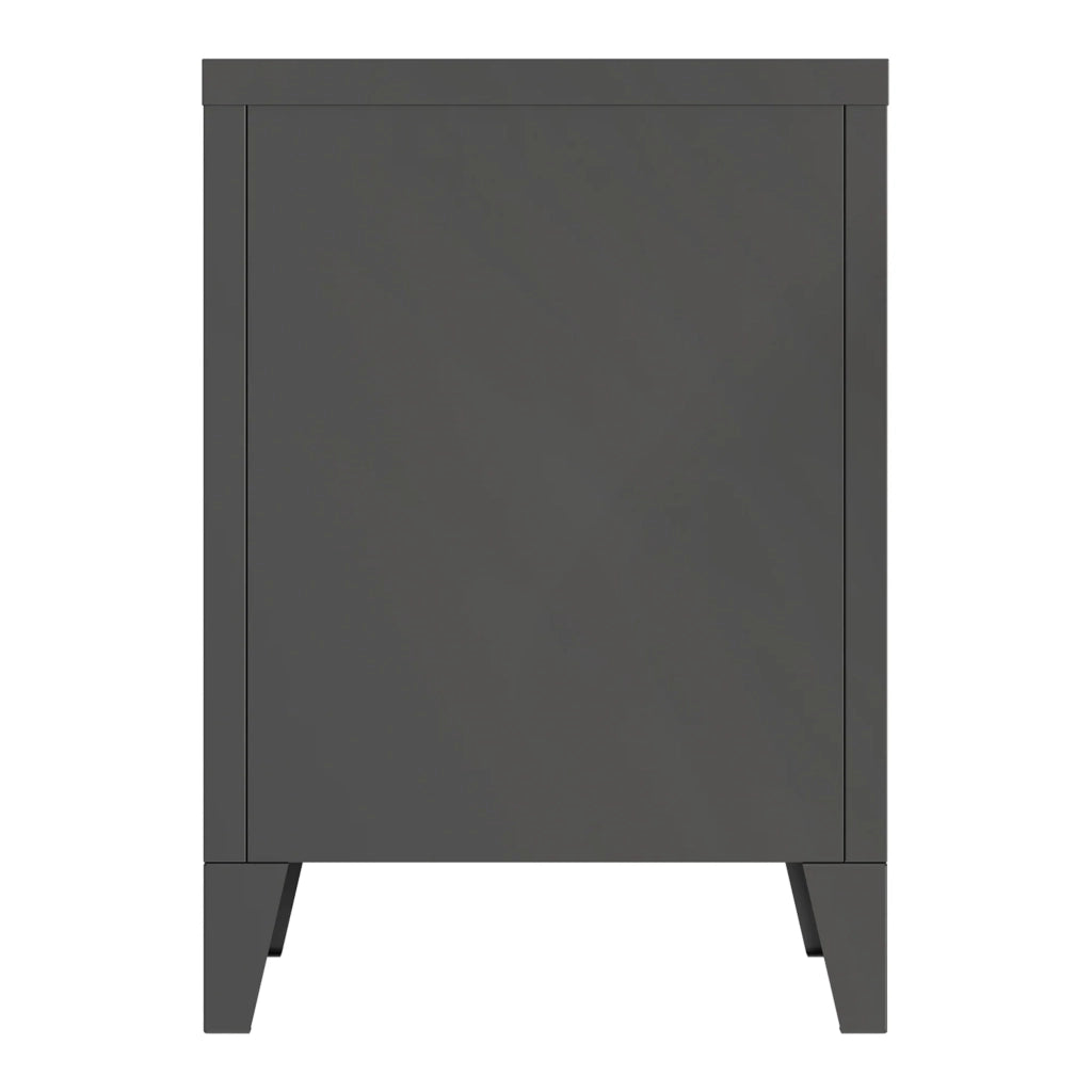 Set di 2 comodini in acciaio 57 x 40 x 30 cm nero 03_0009724