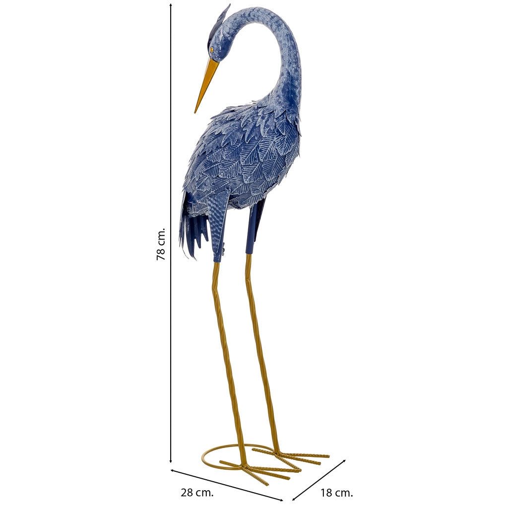 Figura decoración de metal azul 28x18x78h cm