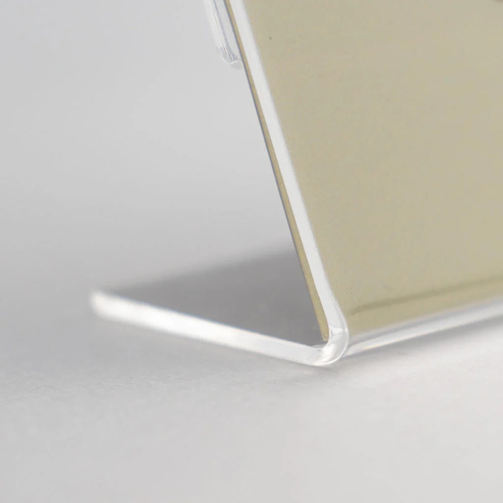 Segnaposto in plexiglass con base a L portanome eventi congressi - 5.5 x 8.5 x 3