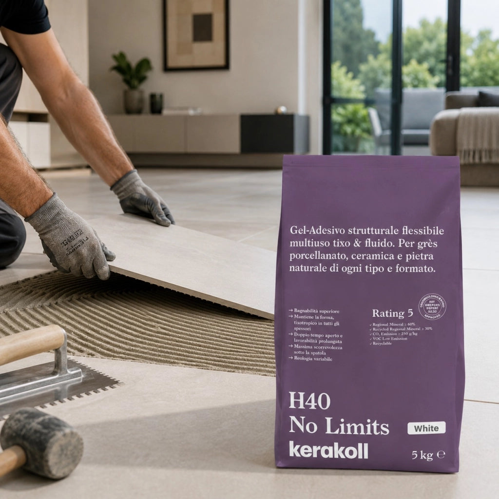 Kerakoll h40 no limits gel-adesivo strutturale bianco flessibile multiuso 5 kg