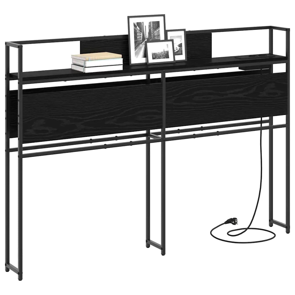 vidaXL Testata contenitore Rovere nero 120 cm Legno multistrato