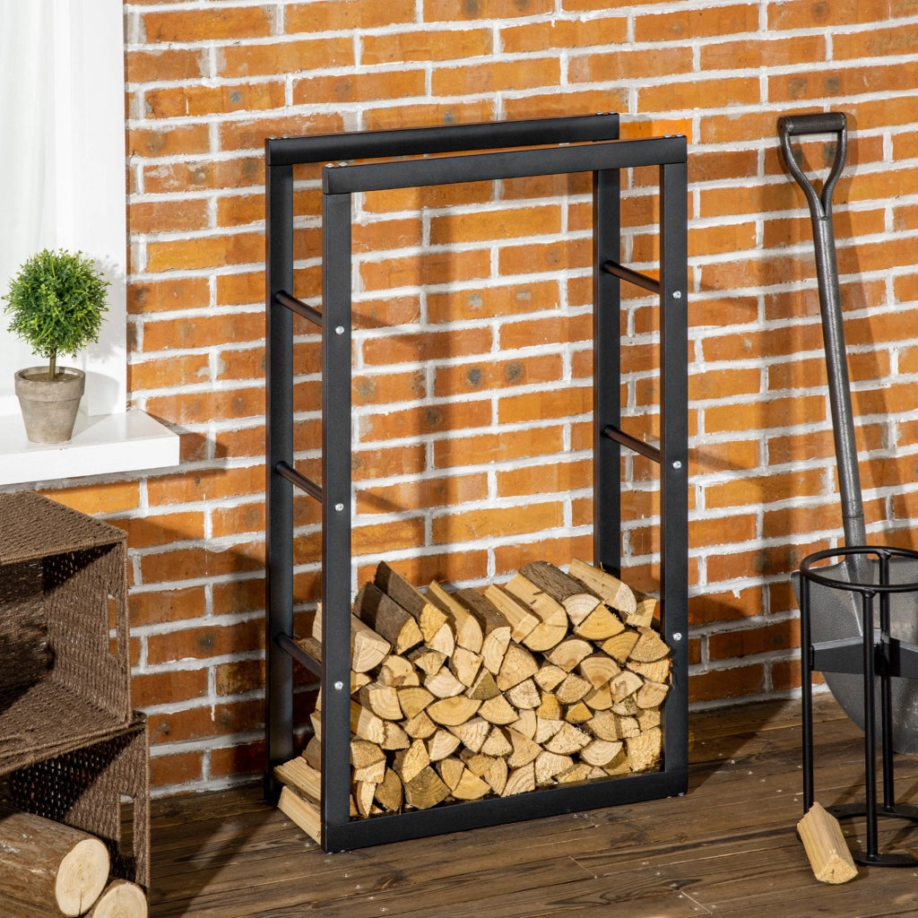 Porta Legna da Camino ¨C zephmum ¨C 60x25x100 cm Metallo Nero