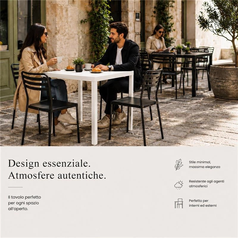 TAVOLO ANNA AUTOLIVELLANTE  E SMONTABILE 70X70 CM COLORE  BIANCO