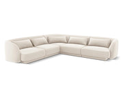 Cosmopolitan Design - Divano angolare reversibile "Tulum" 5 posti in velluto beige chiaro 