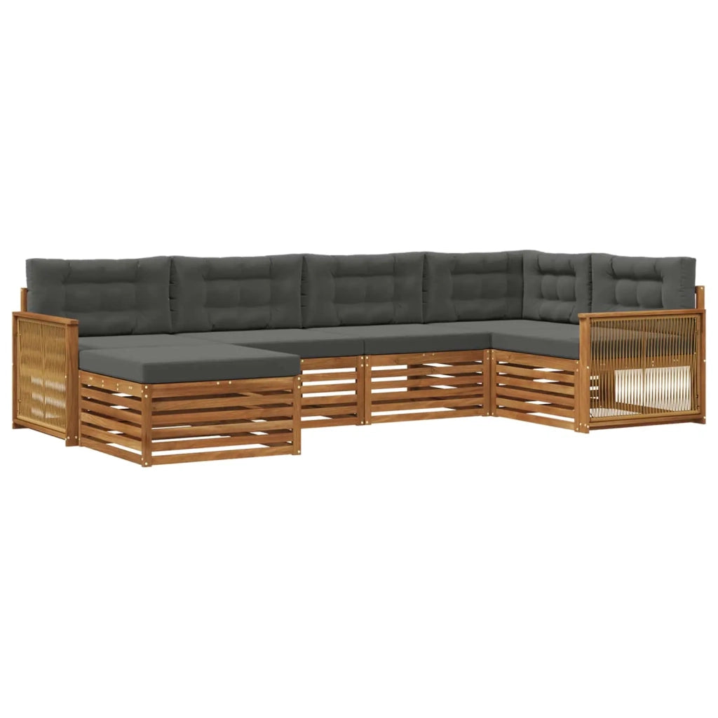 Set di divani da esterno 6 pz Naturale e Antracite 3383570