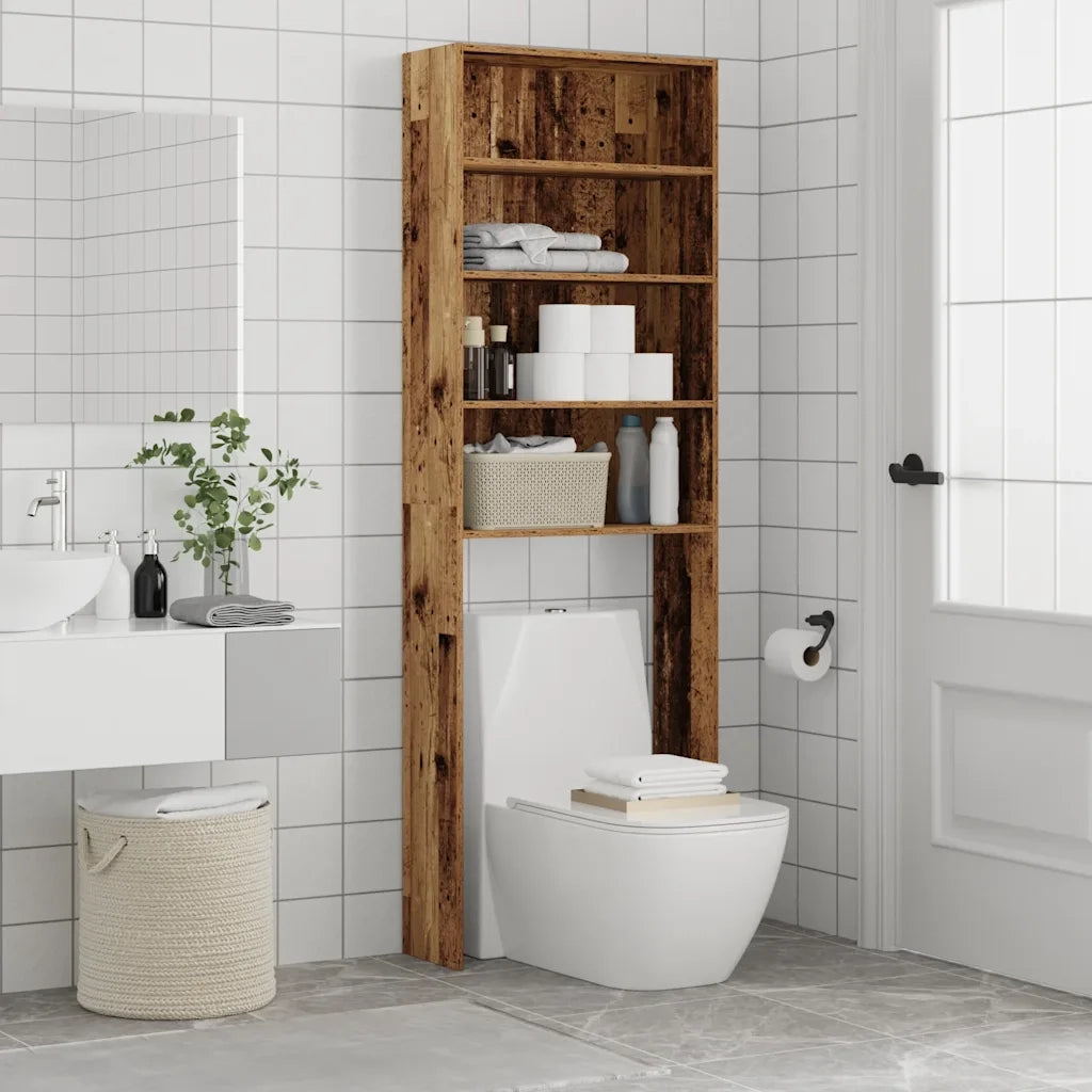 Mobile per Lavatrice Legno Antico 64x24x190 cm CFW1317130