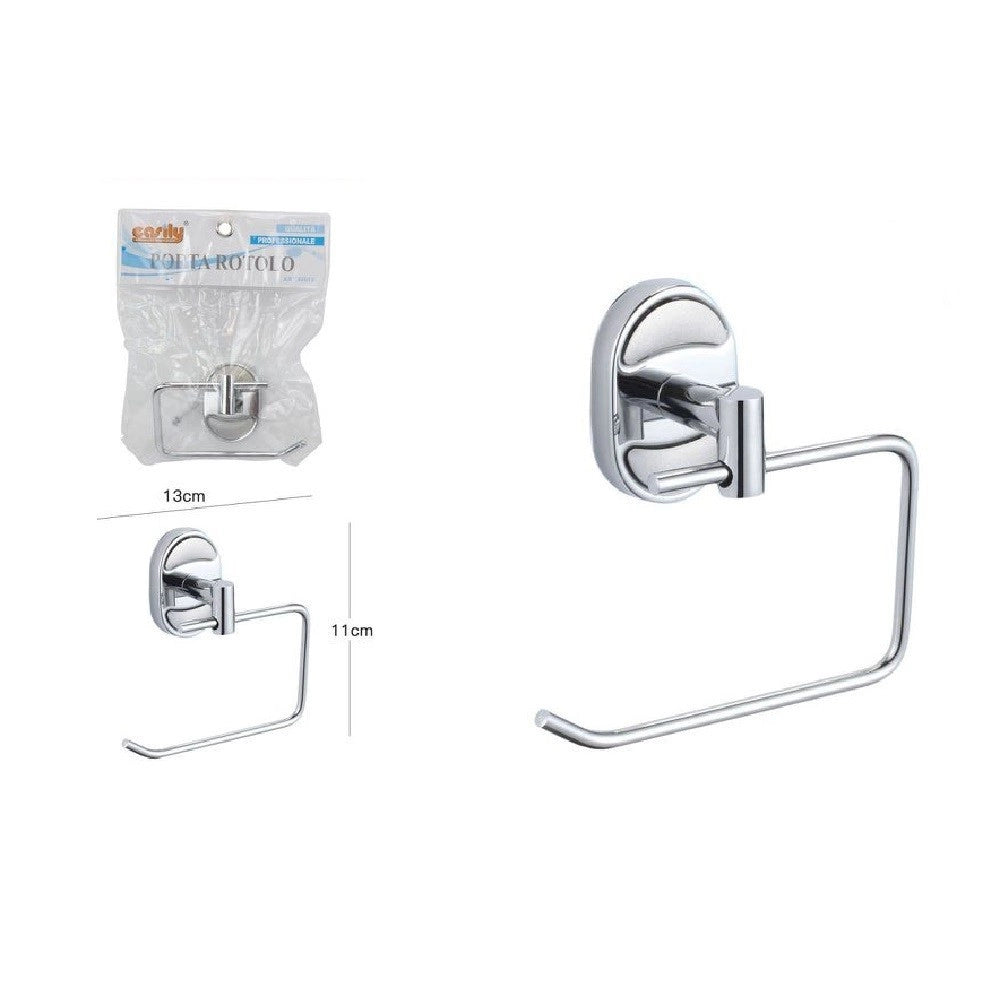 Trade Shop - Porta Rotolo Carta Igienica Fissaggio A Parete Bagno Ovale 13 X 11 Cm 52013 -