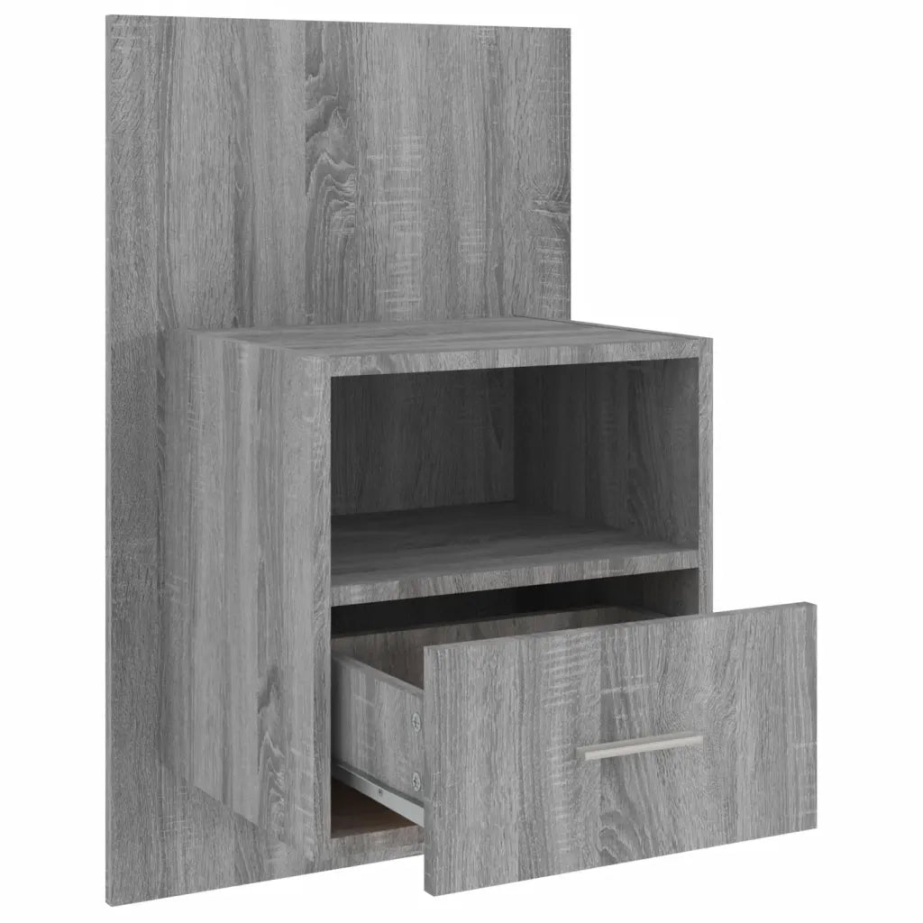 Comodini a Muro 2 pz-Set di 2 Tavolino da notte Grigio Sonoma 461410