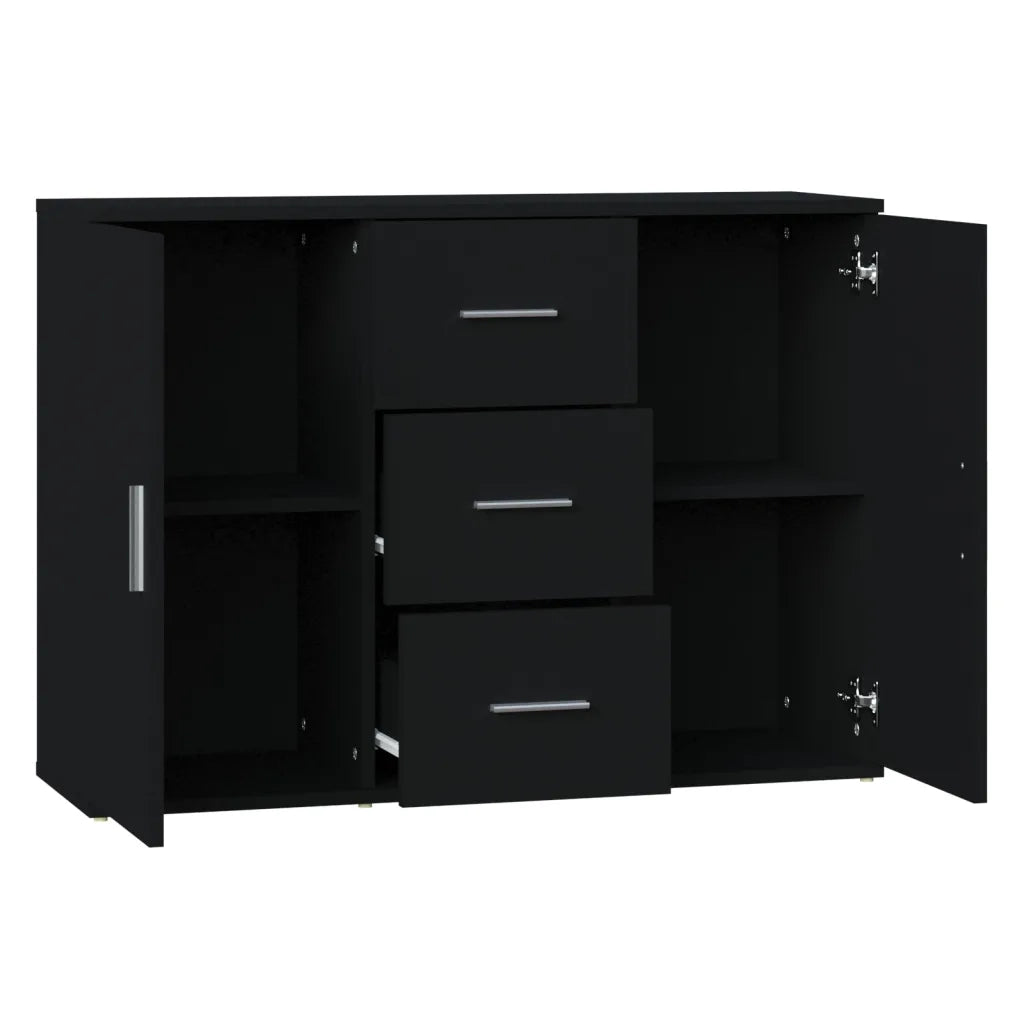 Credenza-Buffet-Armadio da cucina Nera 91x29,5x65 cm in Legno Multistrato