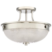 Lampada A Soffitto Contemporanea Mantle Vetro Nichel Lucido 2 Luci E27