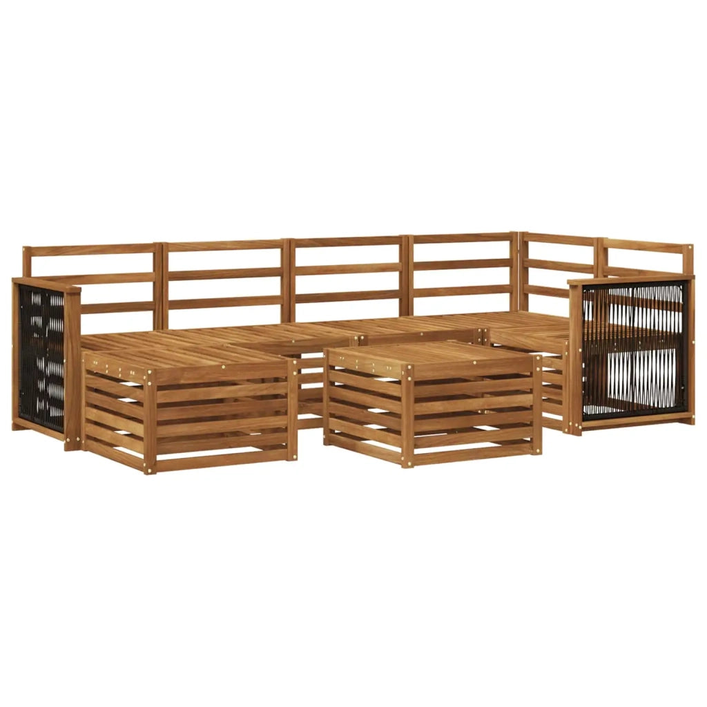 Set divano sezionale 6 pcs Naturale Legno di Acacia Massello