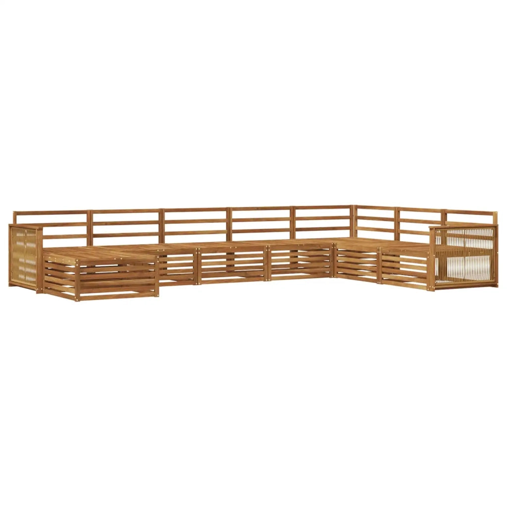 Set di divani da esterno 8 pz Naturale Legno di Acacia Massello 3383717