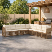 Set Divano da Giardino 9 pz Beige polyrattan 3434247