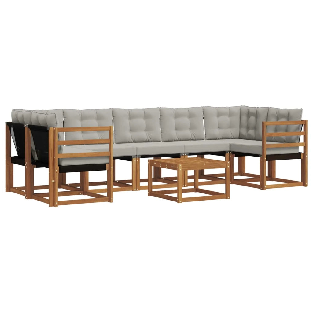 Set di divani da esterno 8 pcs Grigio Naturale e Chiaro 3368486
