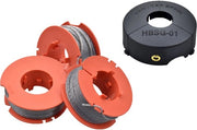 4x F016800175 Spola per filo trapianto - Adatto per Bosch Art 23 26 30 Easytrim e Combitrim, Spola Pro-Tap automatica Corda morbida, 8M x 1,6 mm - Adatto per hoes F016L71088 (3 spola + 1 hoes)