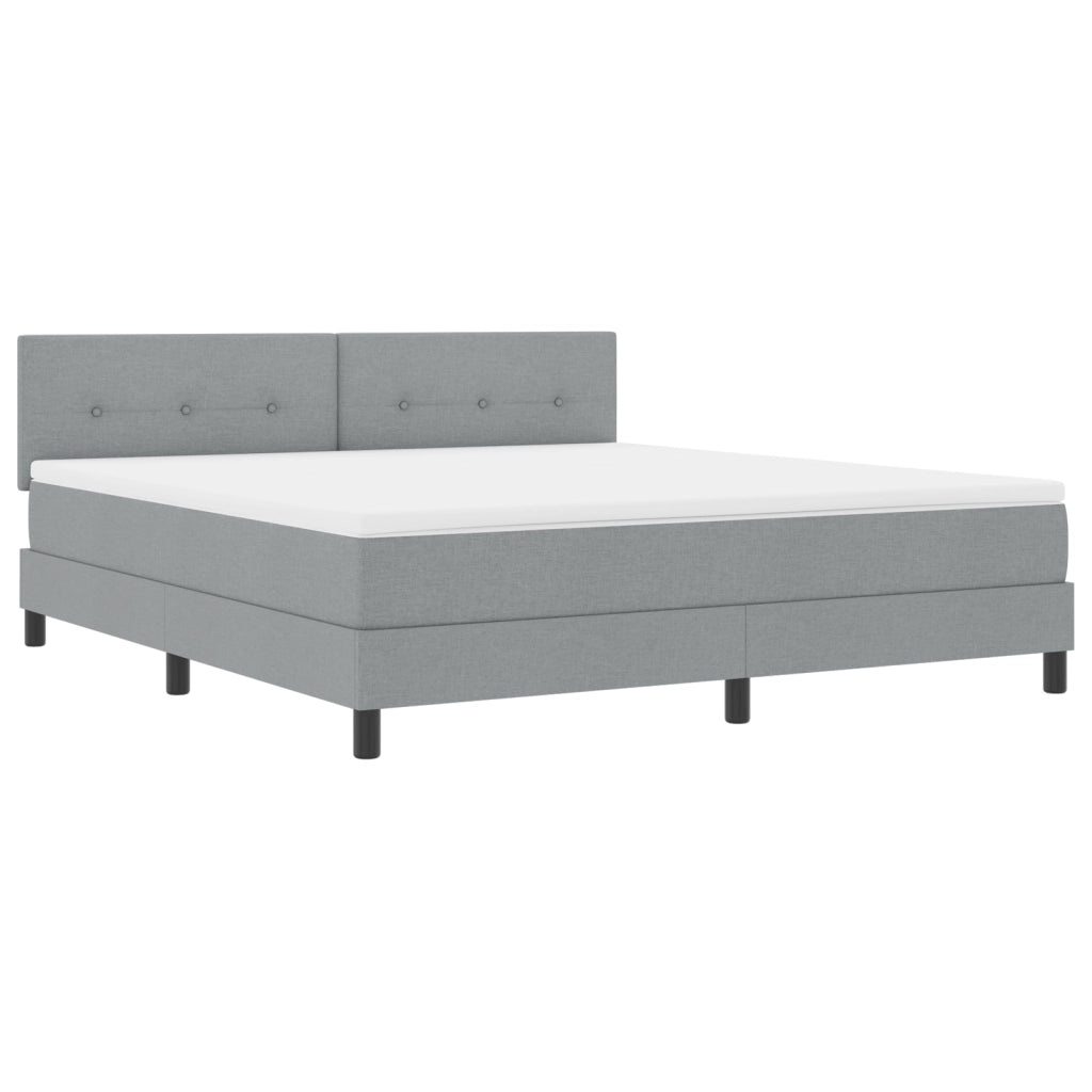 Letto con Box Spring di con Materasso e LED Grigio Chiaro 180x200 cm Tessuto