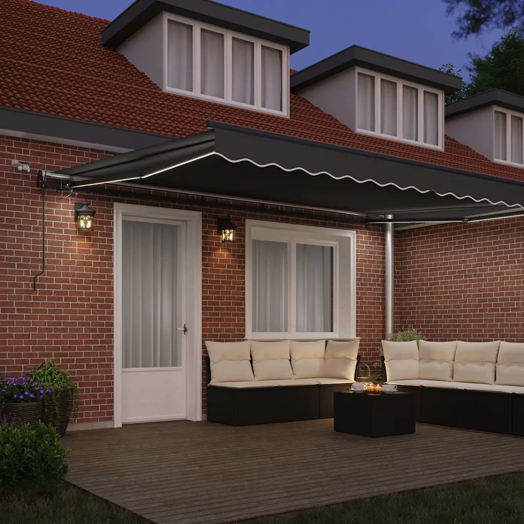 Tenda da Sole con Antracite 5 x 3 m Metallo 313263