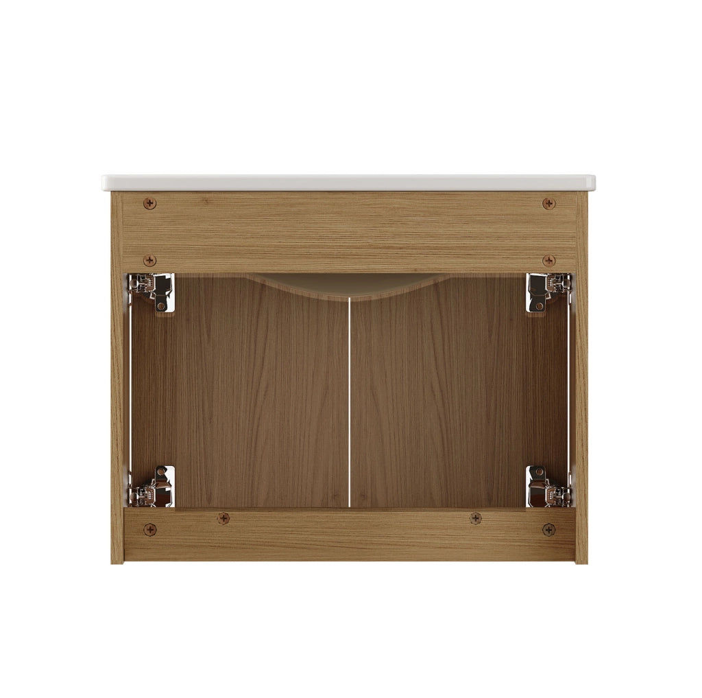 Mobile bagno 60 cm in quercia chiara con 2 ante soft-close